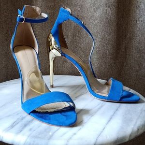 Zara metal heel strappy sandal, size 38
